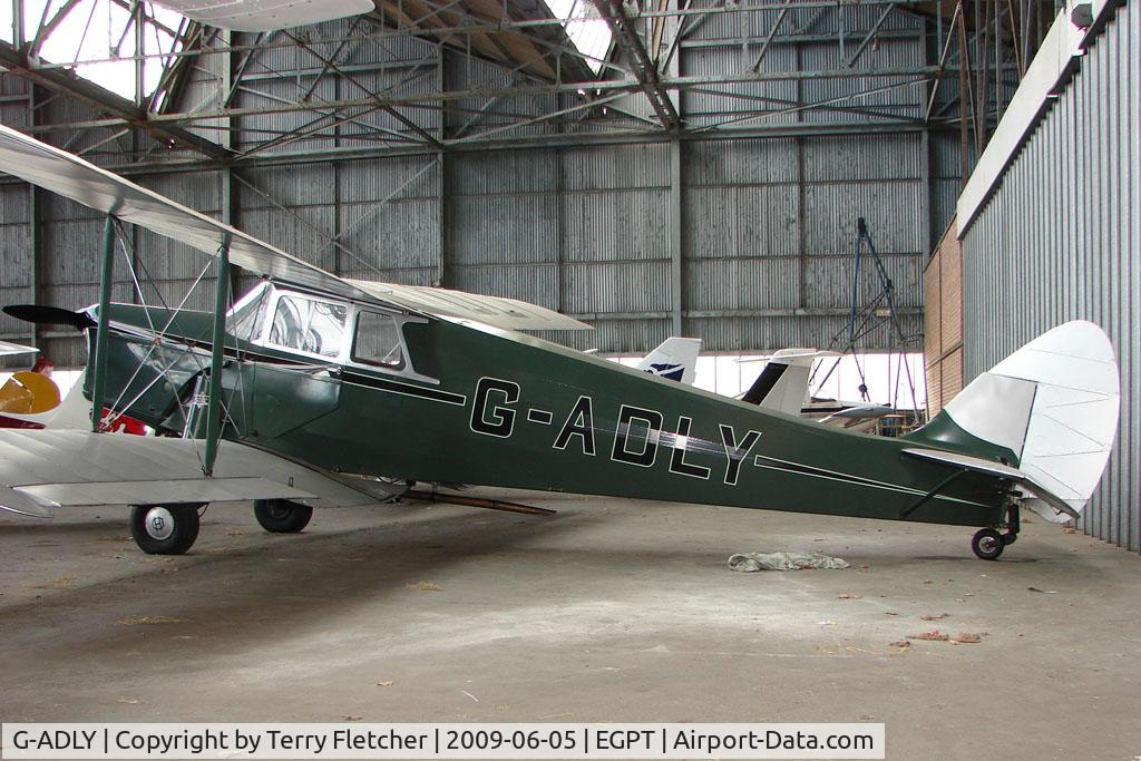 G-ADLY, 1935 De Havilland DH.87B Hornet Moth C/N 8020, 1935 Hornet Moth at Perth Airport in Scotland