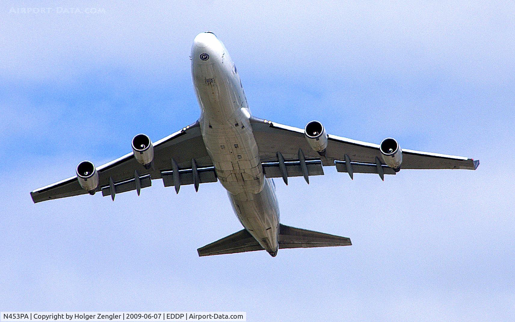 N453PA, 2001 Boeing 747-46NF C/N 30811, Just started westwards from DHL-Hub LEJ
