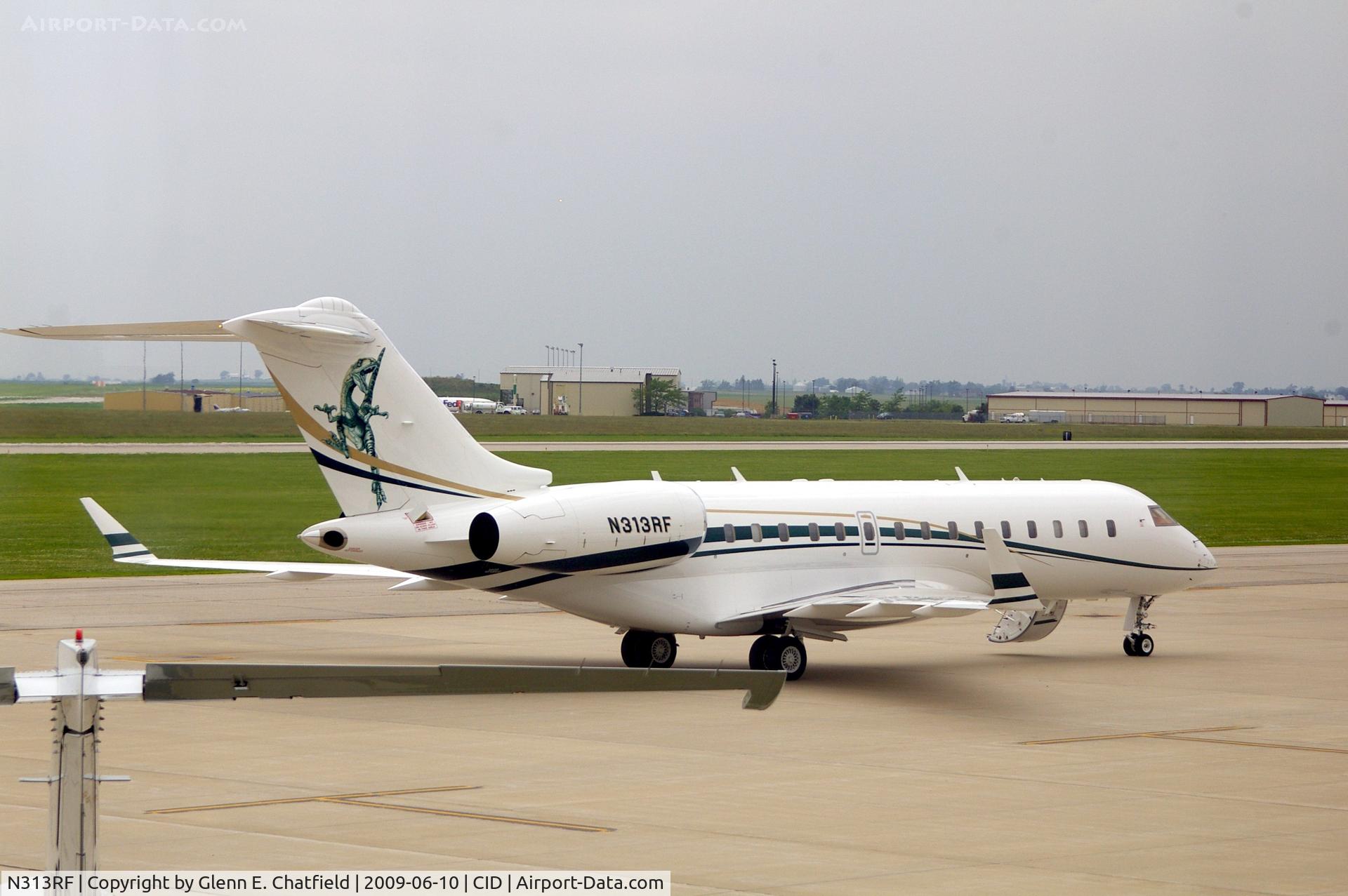 N313RF, 2006 Bombardier BD-700-1A10 Global Express C/N 9194, Parked at Landmark FBO.  Seen from my window