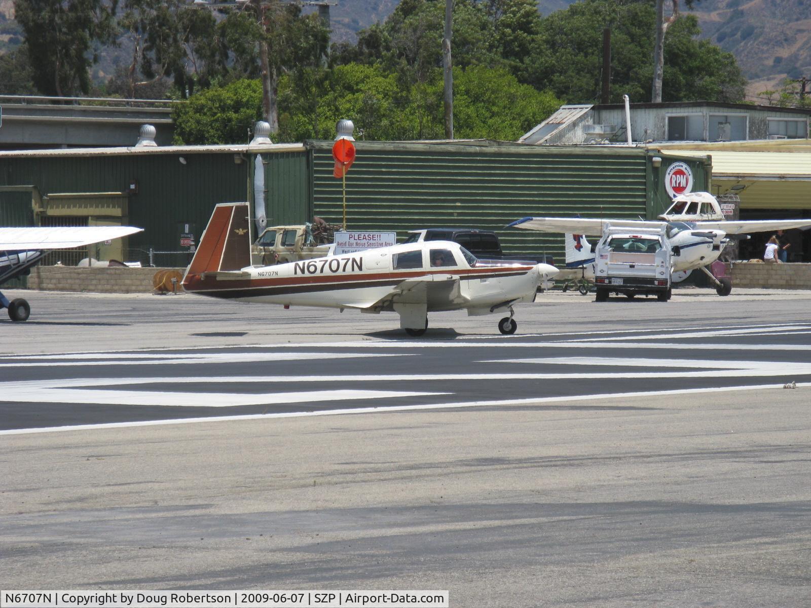 N6707N, 1968 Mooney M20C Ranger C/N 680043, 1968 Mooney M20C RANGER, Lycoming O&VO-360 180 Hp, runup for Rwy 22