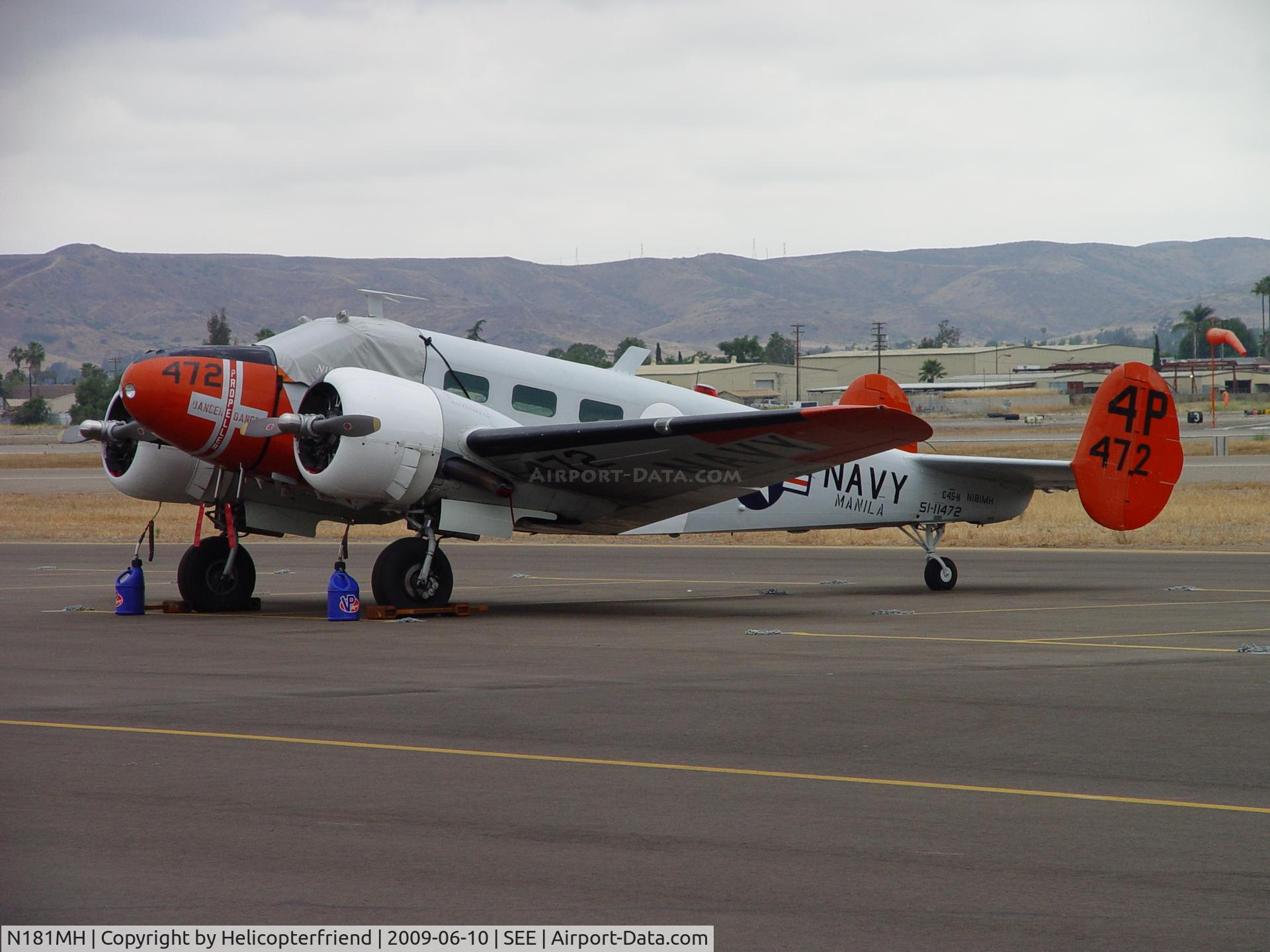 N181MH, 1951 Beech C-45H Expeditor C/N AF-29, Parked on the southside at Gillespie Field