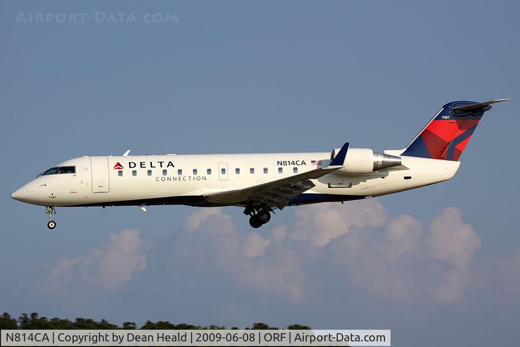 N814CA, 2000 Bombardier CRJ-100ER (CL-600-2B19) C/N 7387, Delta Connection - Comair N814CA (FLT COM1709) from John F Kennedy Int'l (KJFK) arriving RWY 5.