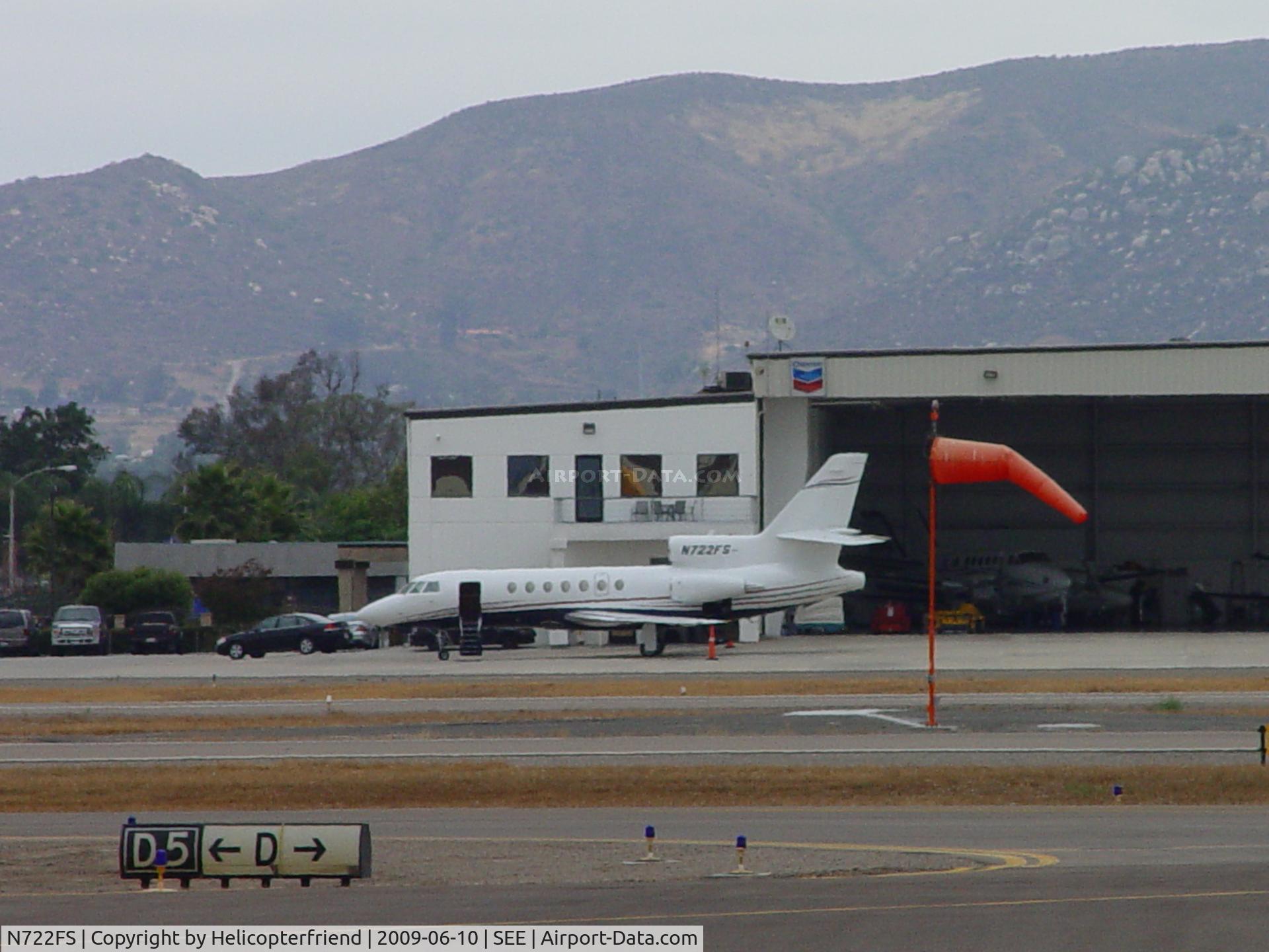 N722FS, 1990 Dassault Falcon 50 C/N 216, Parked east of Jet Air