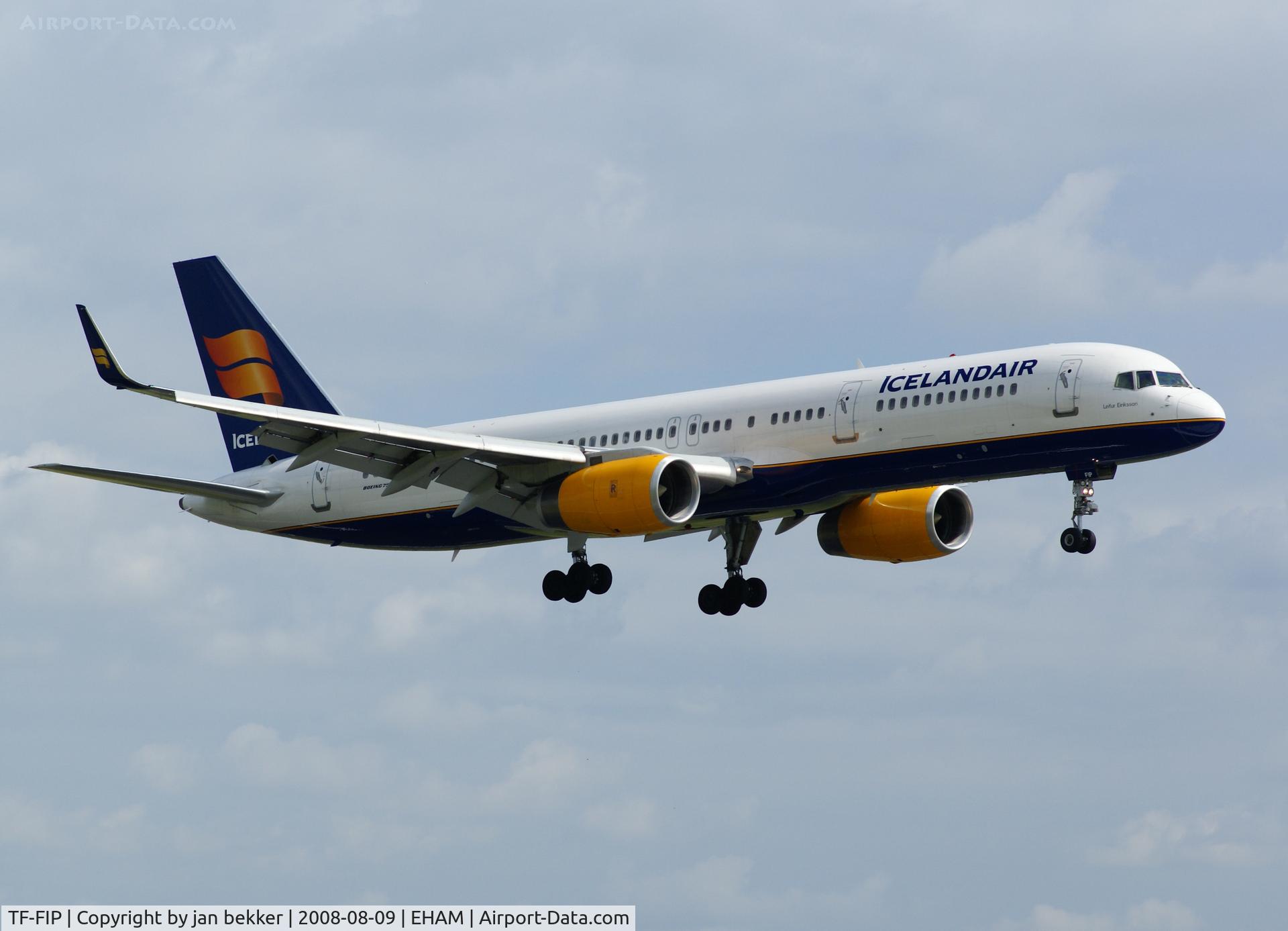 TF-FIP, 2000 Boeing 757-208 C/N 30423, Just before landing. Schiphol
