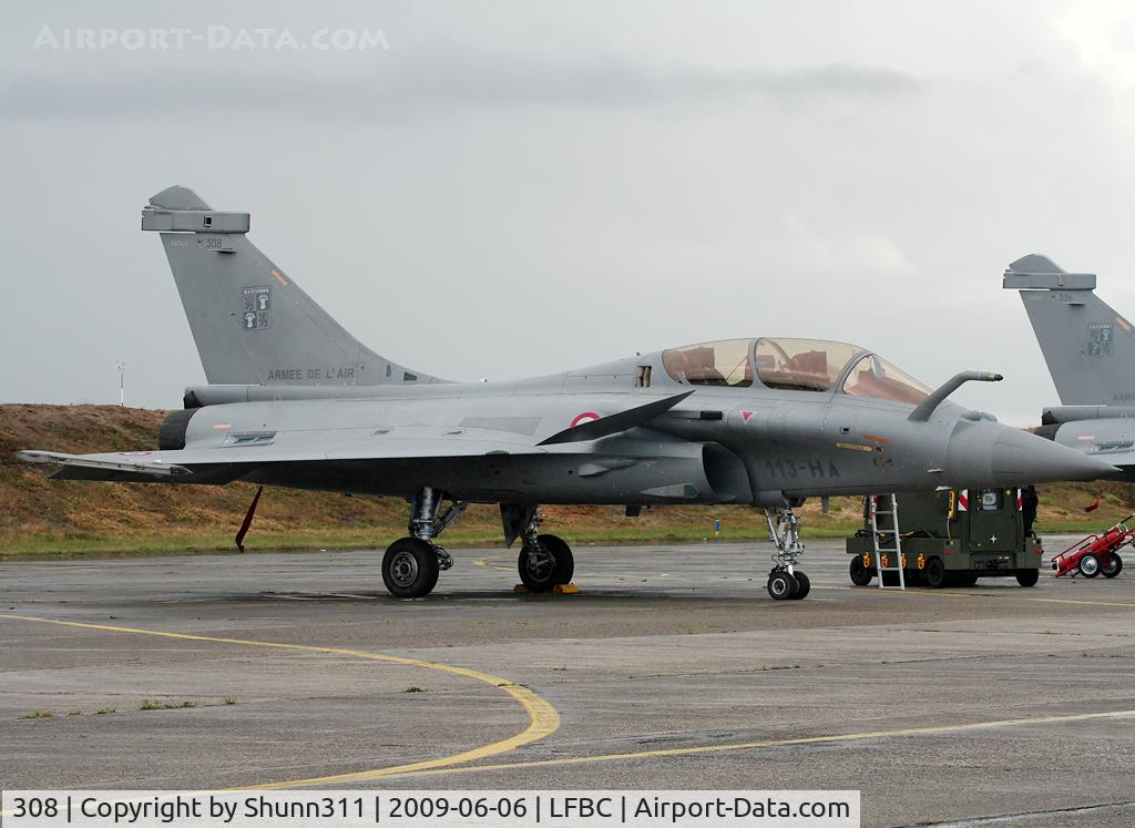 308, 2008 Dassault Rafale B C/N 308, Used as spare aircraft for 113-IK during LFBC Airshow 2009