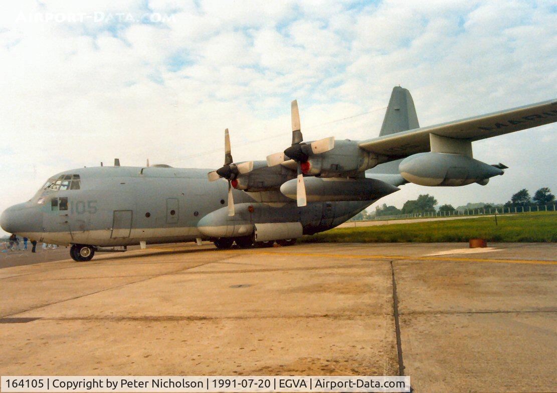 164105, 1987 Lockheed KC-130T Hercules C/N 382-5147, KC-130T Hercules of Marine Aerial Refueller Transport Squadron VMGR-452 based at Stewart ANG Base, New York at the 1991 Intnl Air Tattoo at RAF Fairford.