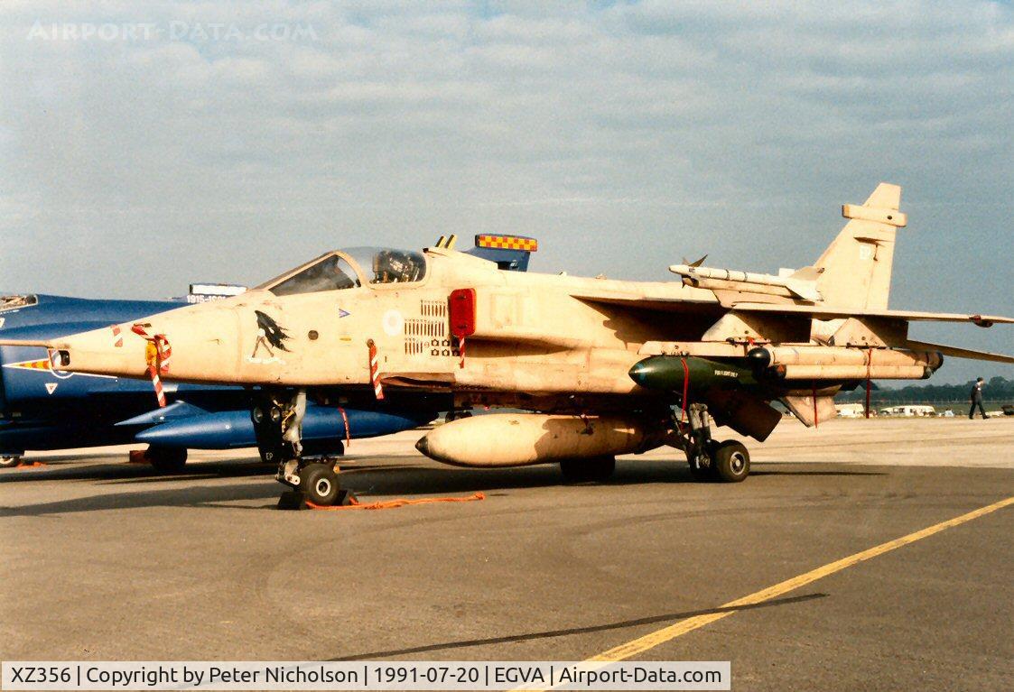 XZ356, 1976 Sepecat Jaguar GR.1A C/N S.123, Jaguar GR.1A of 6 Squadron at the 1991 Intnl Air Tattoo at RAF Fairford.