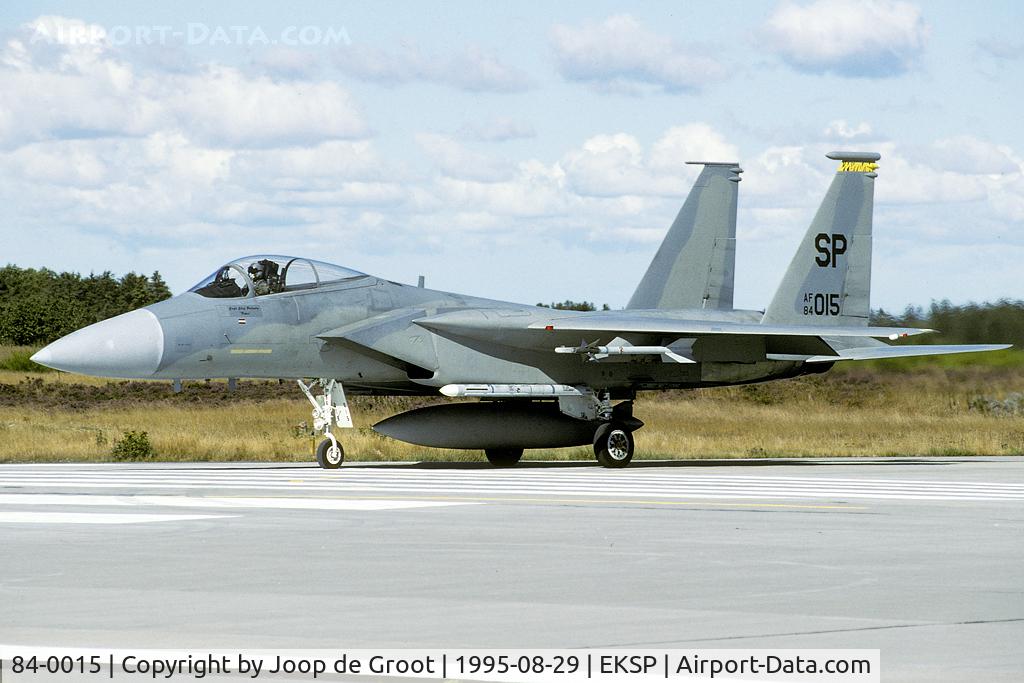 84-0015, 1984 McDonnell Douglas F-15C Eagle C/N 0925/C318, Four years after its return from the Gulf this F-15 still has its Iraqi kill mark under the cockpit.