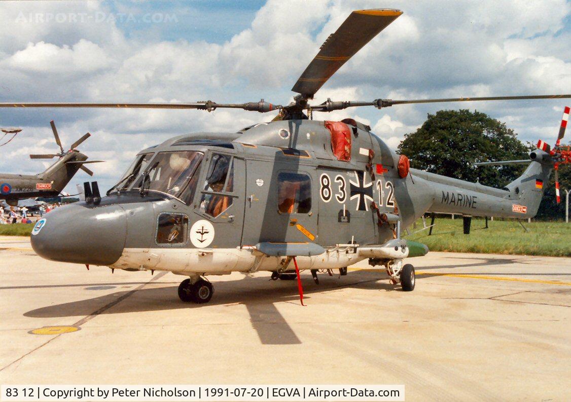 83 12, 1982 Westland Lynx Mk.88 C/N 272, Lynx Mk.88 of German Navy's MFG-3 on display at the 1991 Intnl Air Tattoo at RAF Fairford.