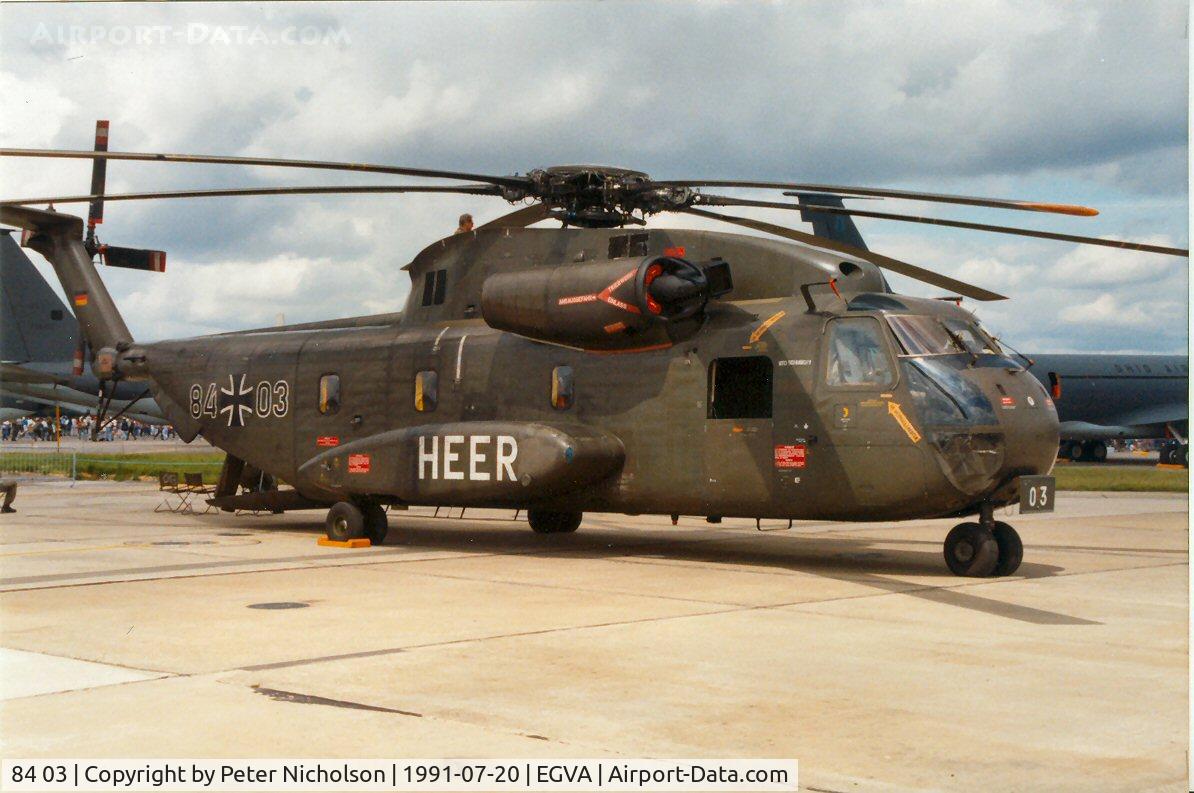 84 03, Sikorsky (VFW-Fokker) CH-53G C/N V65-001, German Army CH-53G of HFR-15 on display at the 1991 Intnl Air Tattoo at RAF Fairford.