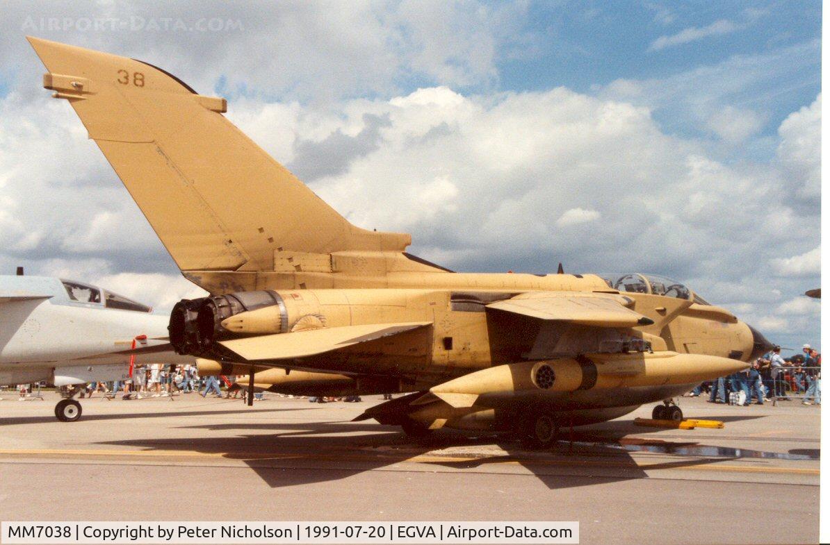 MM7038, Panavia Tornado IDS C/N 338/IS037/5047, Tornado IDS of 36 Stormo Italian Air Force on display at the 1991 Intnl Air Tattoo at RAF Fairford.