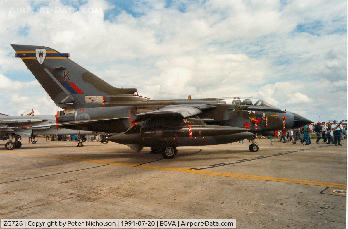 ZG726, 1990 Panavia Tornado GR.1A C/N 829/BS183/3400, Tornado GR.1A of 13 Squadron on display at the 1991 Intnl Air Tattoo at RAF Fairford.