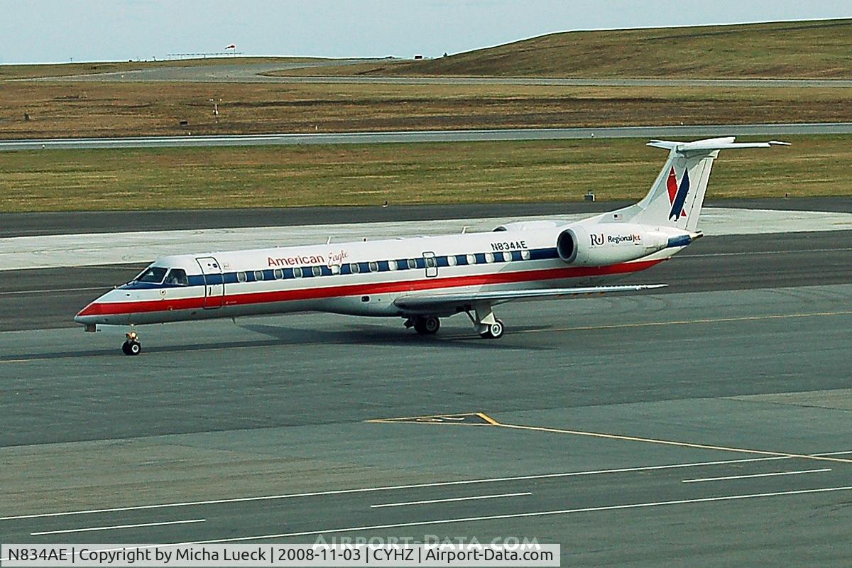N834AE, 2002 Embraer ERJ-140LR (EMB-135KL) C/N 145631, At Halifax