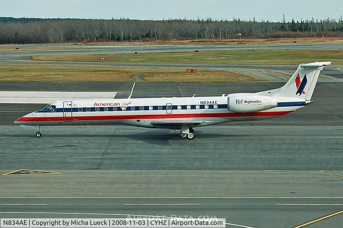 N834AE, 2002 Embraer ERJ-140LR (EMB-135KL) C/N 145631, At Halifax