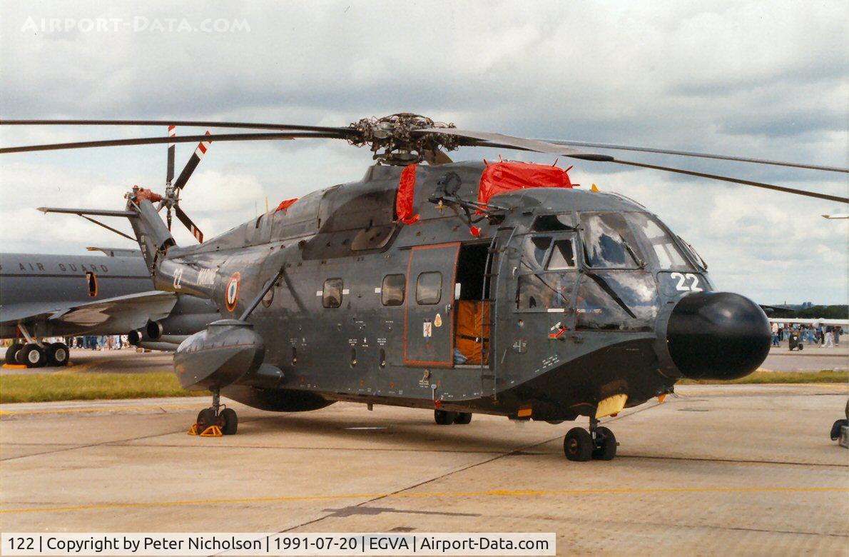 122, Aérospatiale SA-321G Super Frelon C/N 122, Super Frelon of 16 Flotille French Aeronavale on display at the 1991 Intnl Air Tattoo at RAF Fairford.
