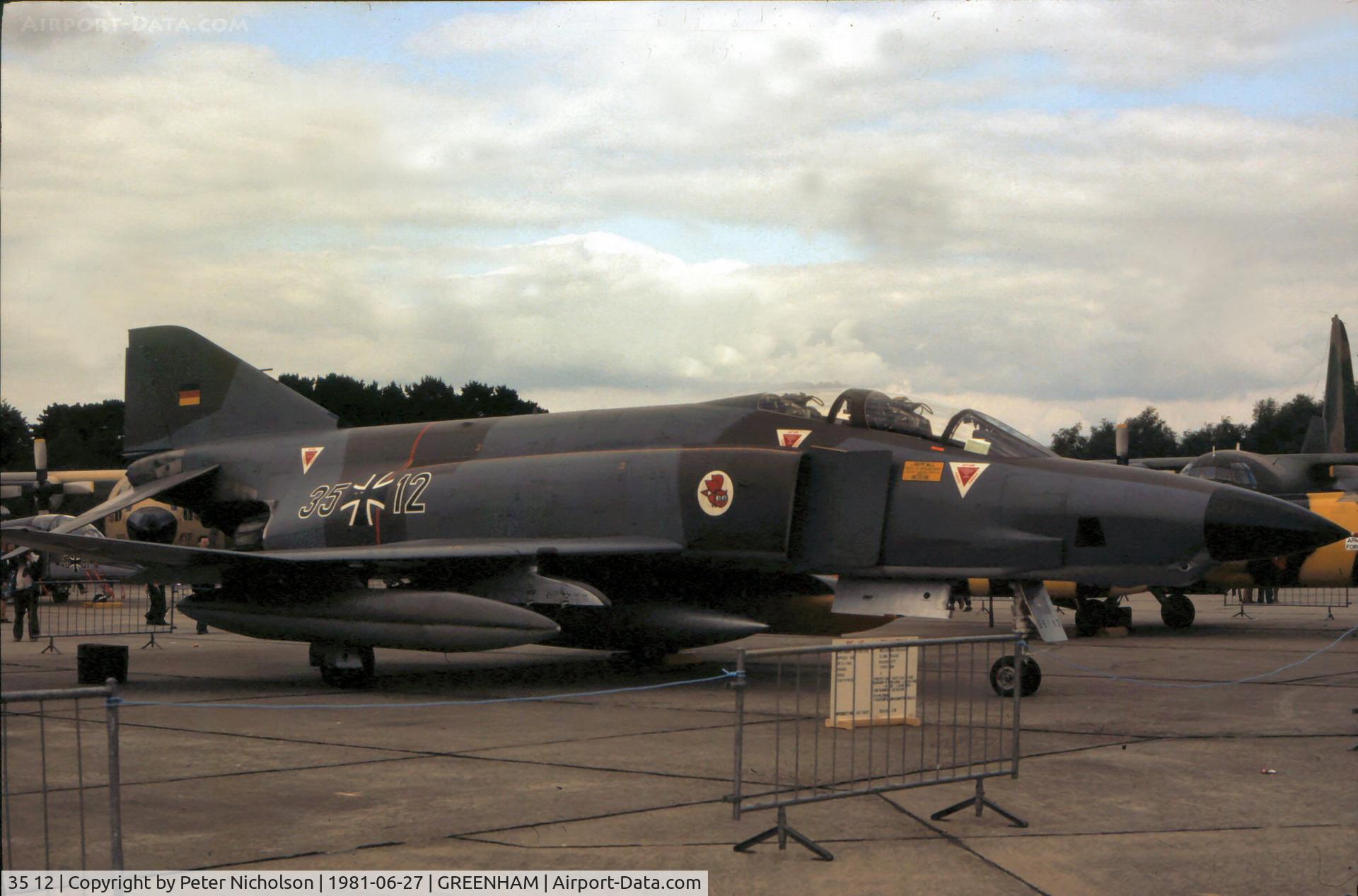 35 12, McDonnell Douglas RF-4E Phantom II C/N 3993, RF-4E Phantom of AKG-51 on display at the 1981 Intnl Air Tattoo at RAF Greenham Common.
