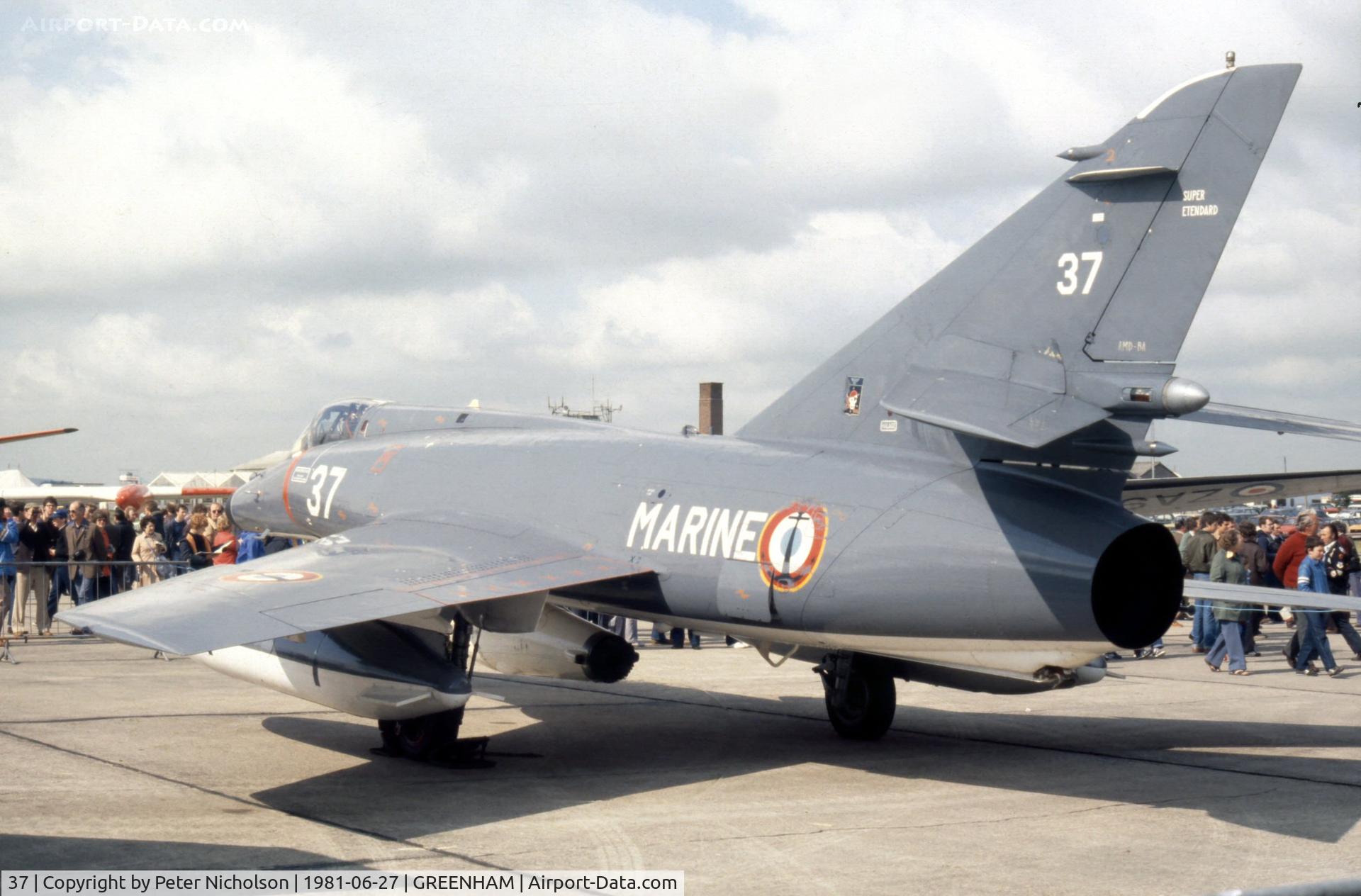 37, Dassault Super Etendard C/N 37, Another view of the 16 Flotille Super Etendard at the 1981 Intnl Air Tattoo at RAF Greenham Common.