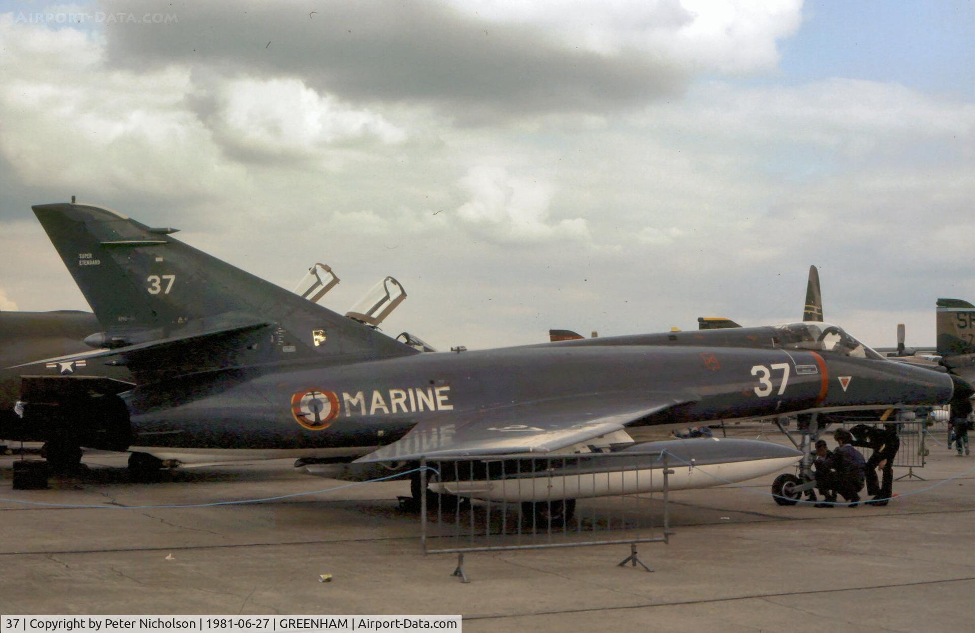 37, Dassault Super Etendard C/N 37, Super Etendard 37 of 16 Flotille at the 1981 Intnl Air Tattoo at RAF Greenham Common.