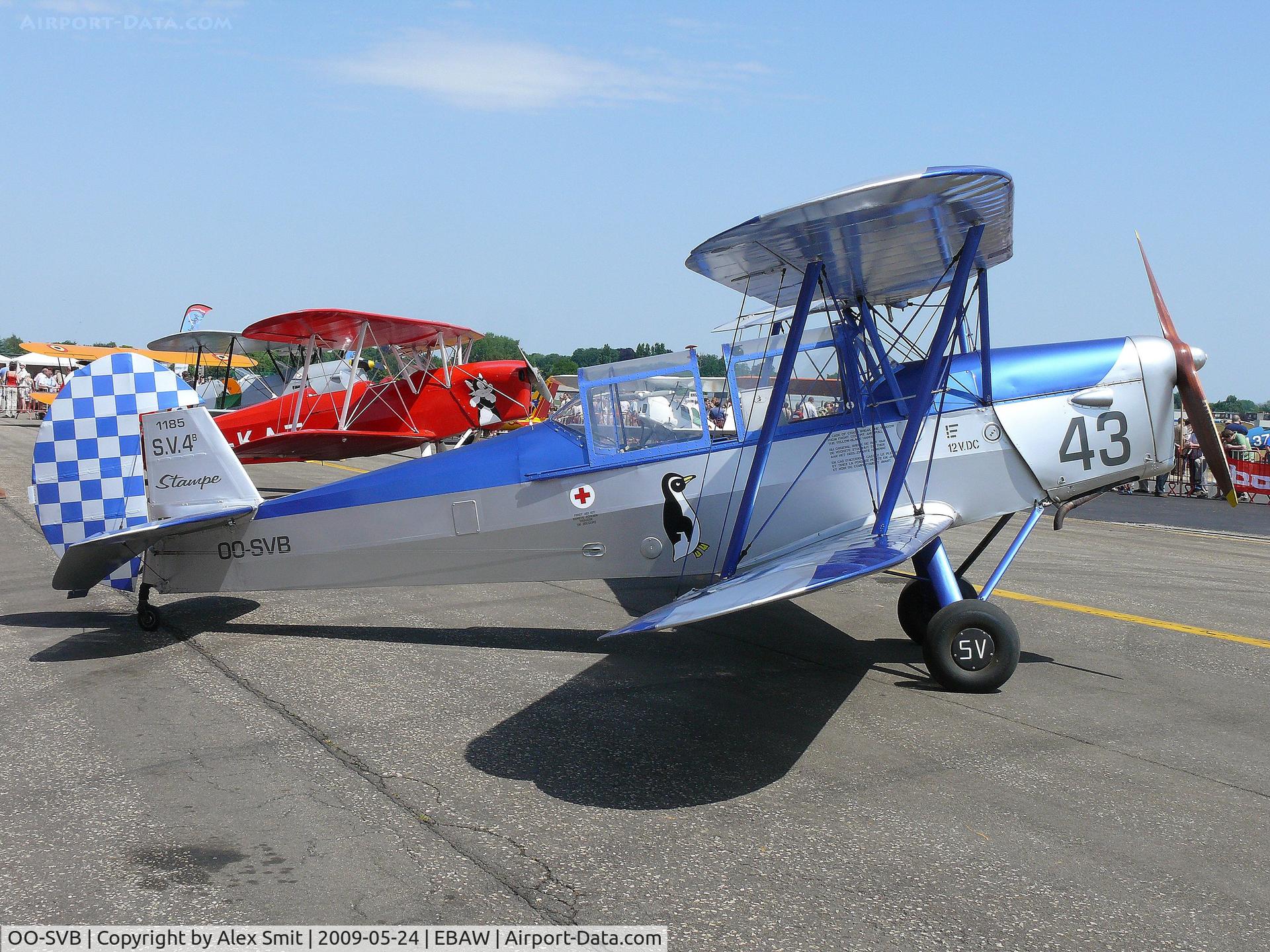 OO-SVB, 1952 Stampe-Vertongen SV-4B C/N 1185, Stampe-Vertongen SV-4B OO-BPL as Belgian Air Force V-43