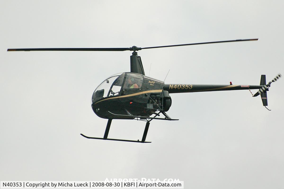 N40353, 1990 Robinson R22 Beta C/N 1574, At Boeing Field