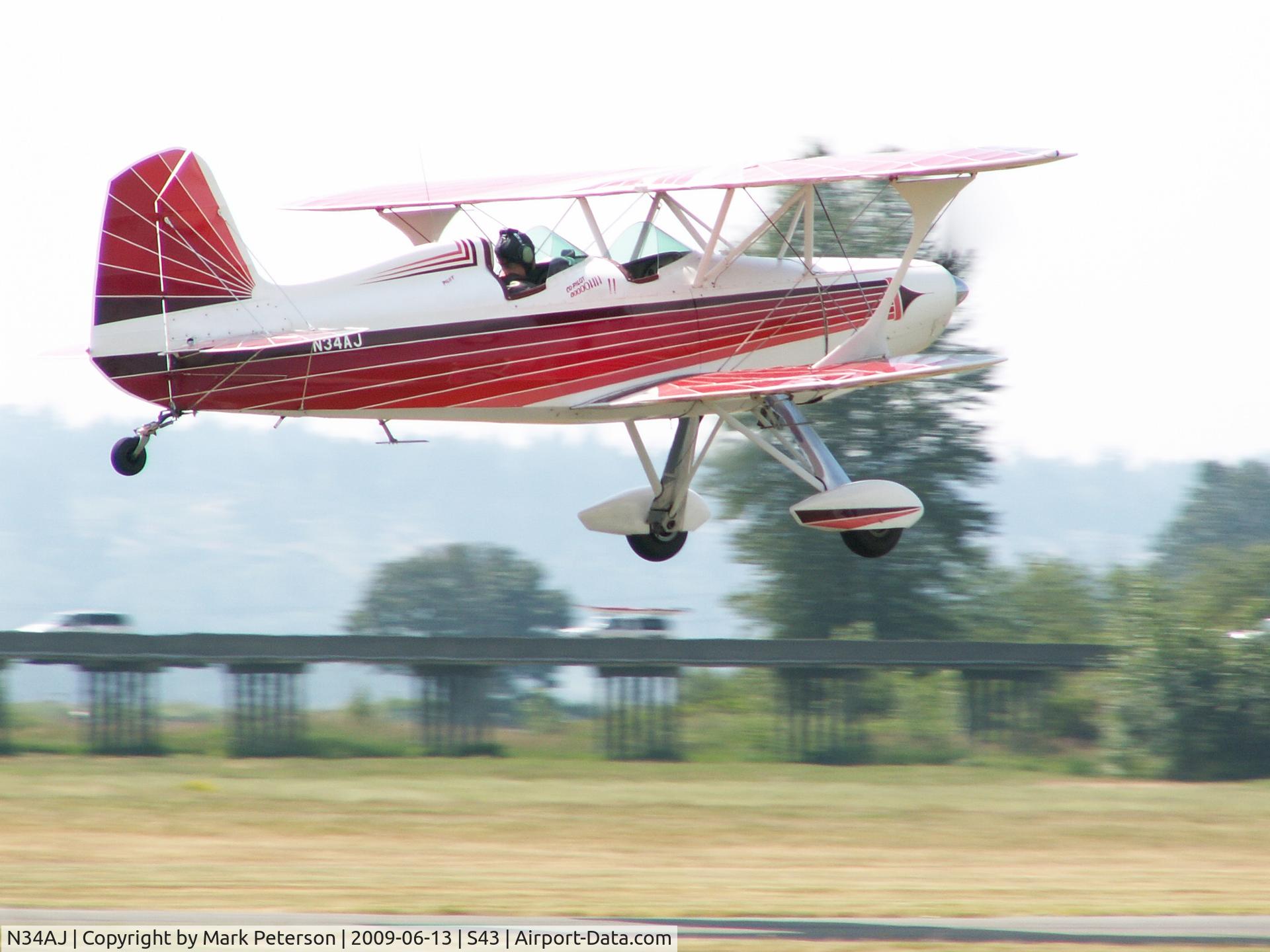 N34AJ, 1973 Stolp SA-300 Starduster Too C/N 185, 34AJ climbing out of Harvey Field
