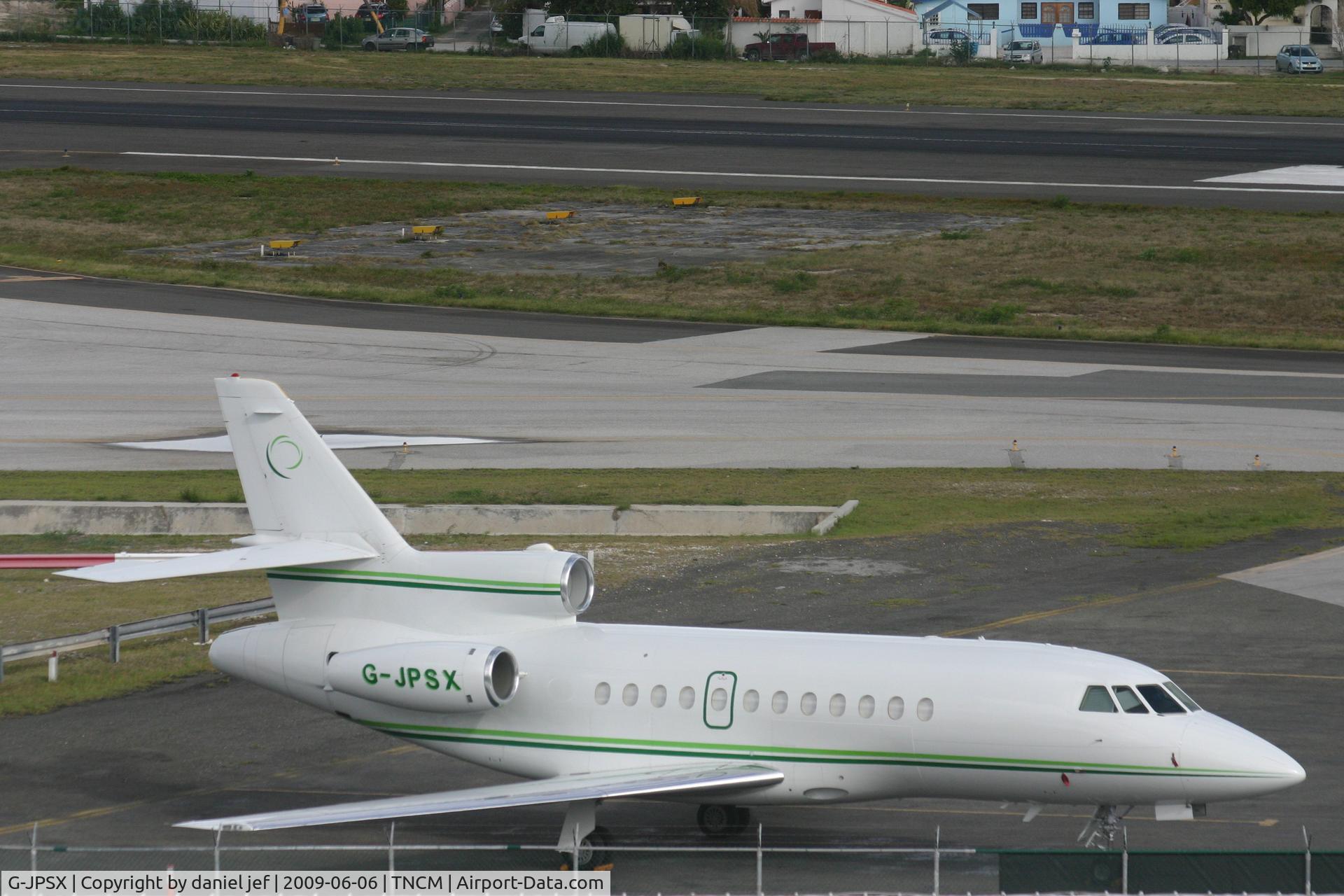 G-JPSX, 2003 Dassault Falcon 900EX C/N 132, park at the cargo ramp