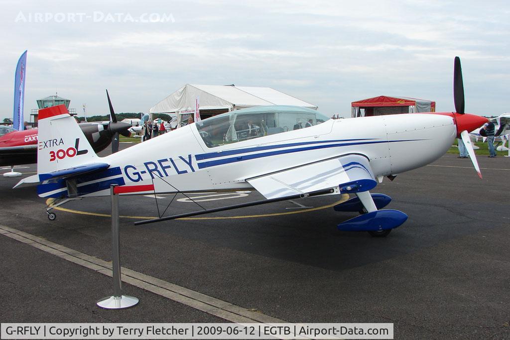 G-RFLY, 2008 Extra EA-300L C/N 1284, Extra 300 exhibited at 2009 AeroExpo at Wycombe Air Park