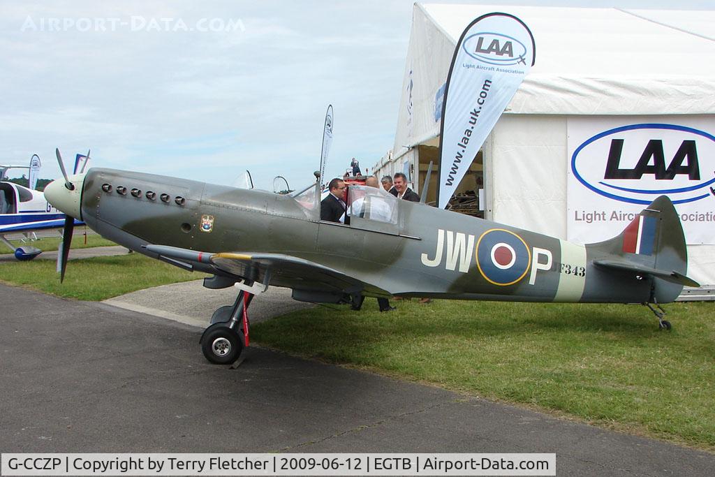 G-CCZP, 2005 Supermarine Aircraft Spitfire Mk.26 C/N PFA 324-14062, Spitfire MK26 exhibited at 2009 AeroExpo at Wycombe Air Park