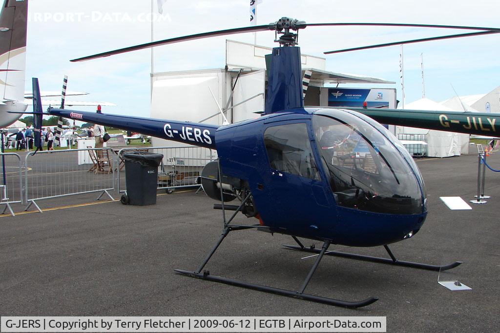 G-JERS, 1990 Robinson R22 Beta C/N 1610, Robinson R22 exhibited at 2009 AeroExpo at Wycombe Air Park