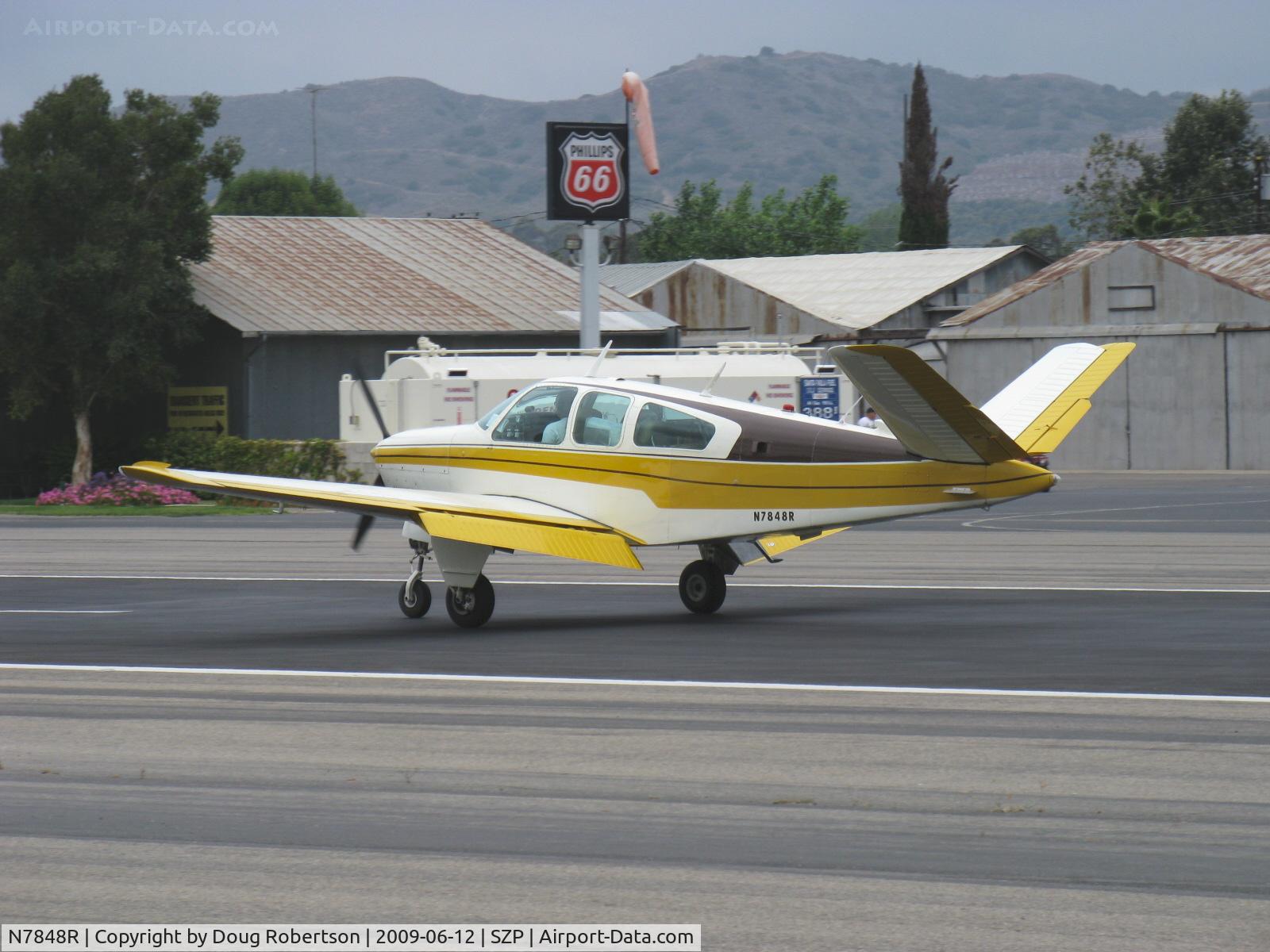 N7848R, 1968 Beech V35A Bonanza C/N D-8904, 1968 Beech V35A BONANZA, Continental IO-550 300 Hp upgrade, landing roll Rwy 22