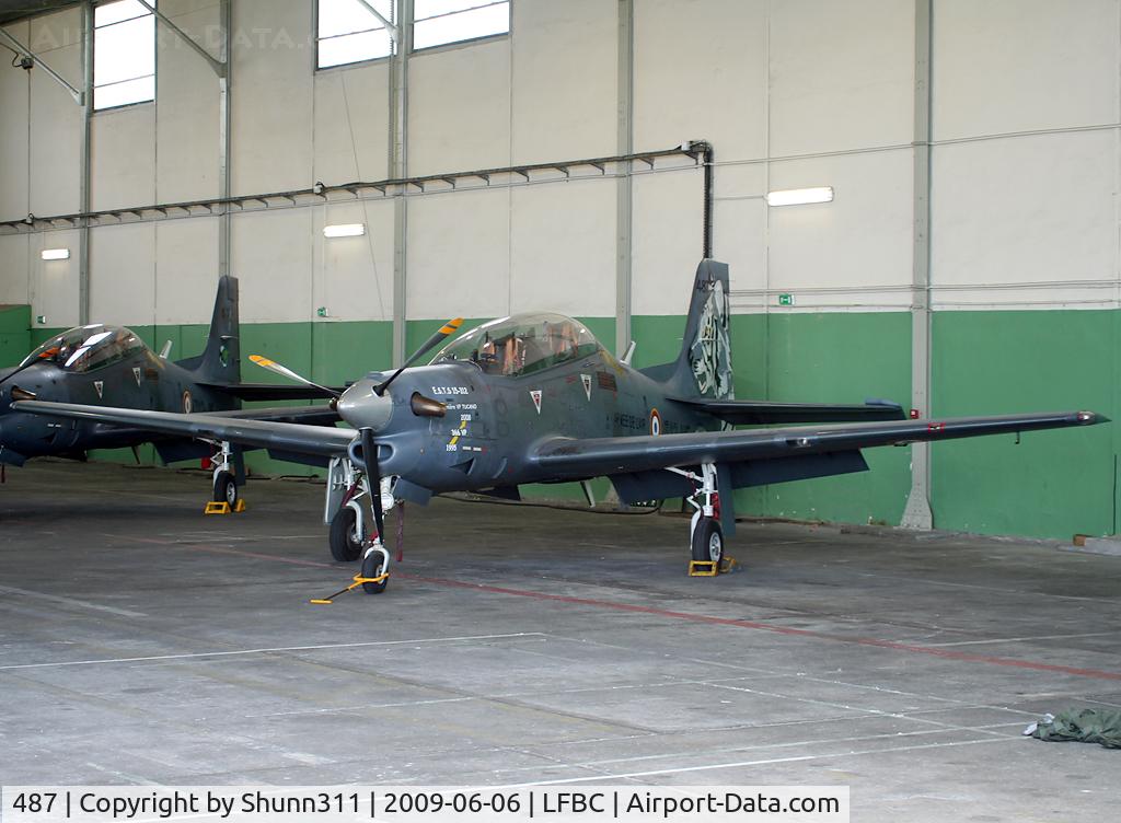 487, Embraer EMB-312F Tucano C/N 312487, Hangared during LFBC Airshow with additional 'Derniere VP' titles