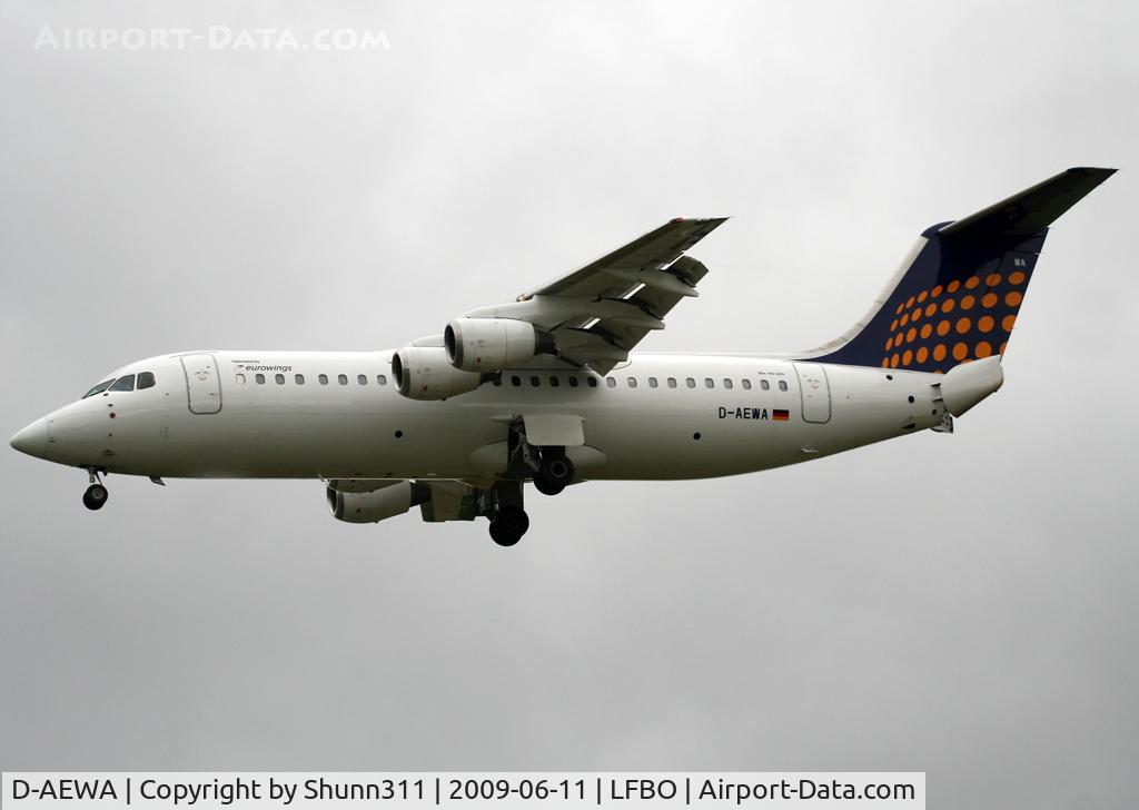 D-AEWA, 1990 British Aerospace BAe.146-300A C/N E3163, Landing rwy 32L