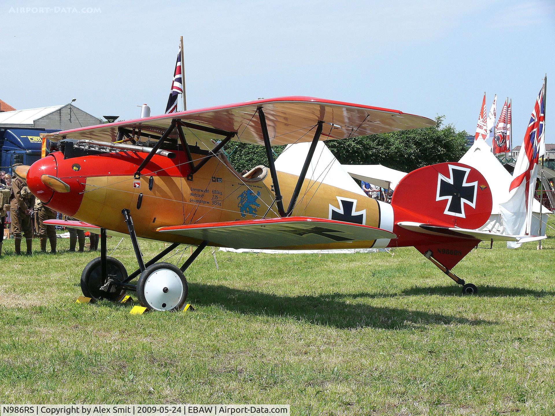 N986RS, 1990 Albatros D-Va Replica C/N 7160/17, Albatross DVA N986RS of the Stampe & Vertongen museum painted in German colors