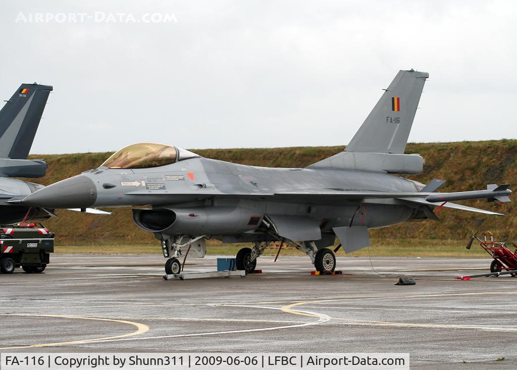 FA-116, 1980 SABCA F-16AM Fighting Falcon C/N 6H-116, Used as spare of FA-136 during LFBC Airshow 2009