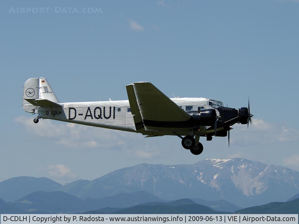 D-CDLH, 1936 Junkers Ju-52/3m C/N 130714, D-AQUI in Wiener Neustadt performing sightseeing flights at 