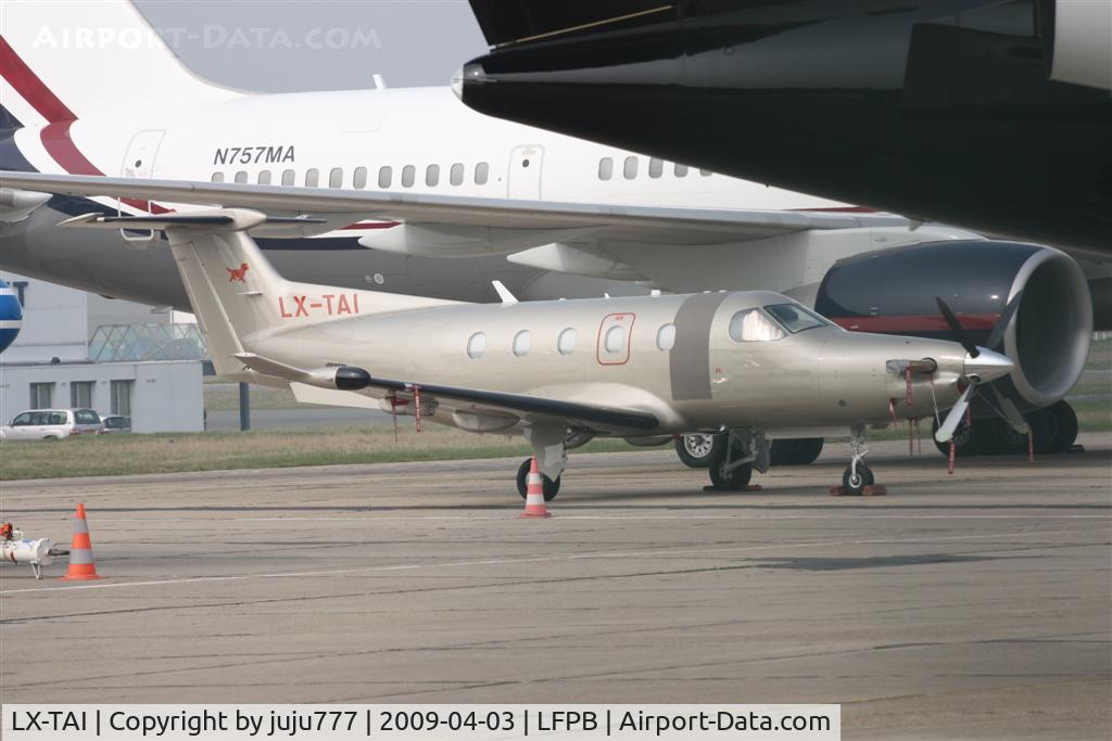 LX-TAI, 2008 Pilatus PC-12/47E C/N 1008, on transit at Le Bourget
