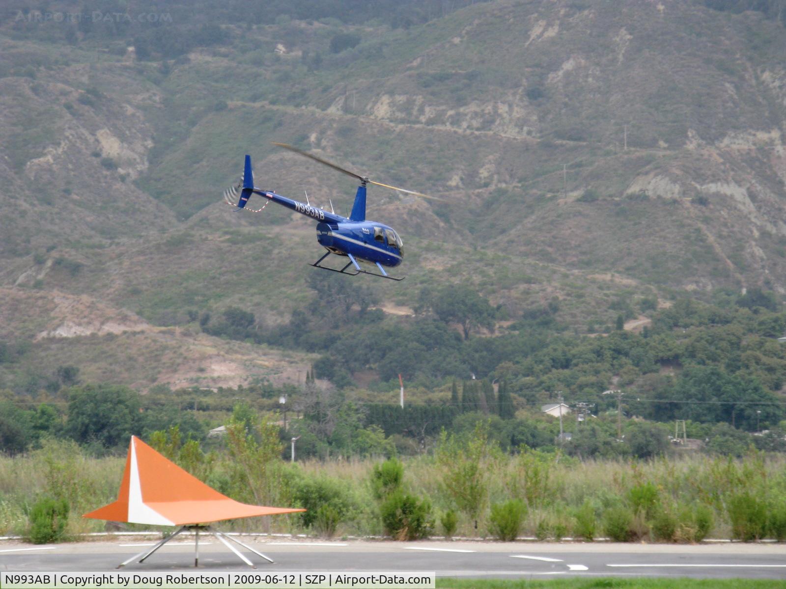 N993AB, Robinson R44 Raven II C/N 12721, 2009 Robinson R44 RAVEN II, Lycoming IO-540 derated to 245 Hp for 5 minutes, 205 Hp continuous, departing SZP