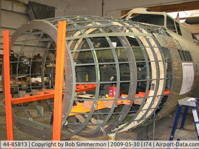 44-85813, 1944 Boeing B-17G Flying Fortress C/N 8722, New nose structure going together.