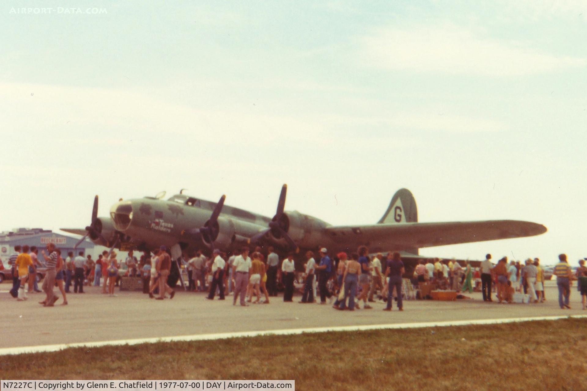 N7227C, 1944 Boeing B-17G Fortress C/N 32513, At the Dayton International Air Show.  Instamatic 110 print.