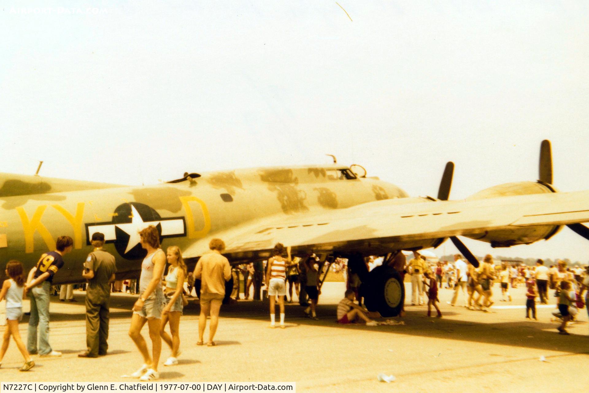 N7227C, 1944 Boeing B-17G Fortress C/N 32513, At the Dayton International Air Show.  Instamatic 110 print.