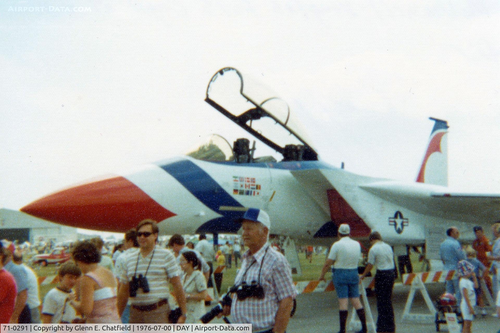 71-0291, 1973 McDonnell Douglas F-15B-4-MC Eagle C/N 0012/B002, At the Dayton International Air Show.  Instamatic 110 print.