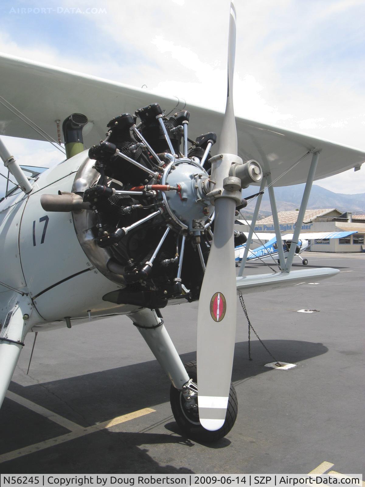 N56245, 1941 Boeing A75N1(PT17) C/N 75-4284, 1942 Boeing Stearman A75N1 (PT17), Jacobs R755-B2M 275 Hp upgrade from original 220 Hp Continental WR-670