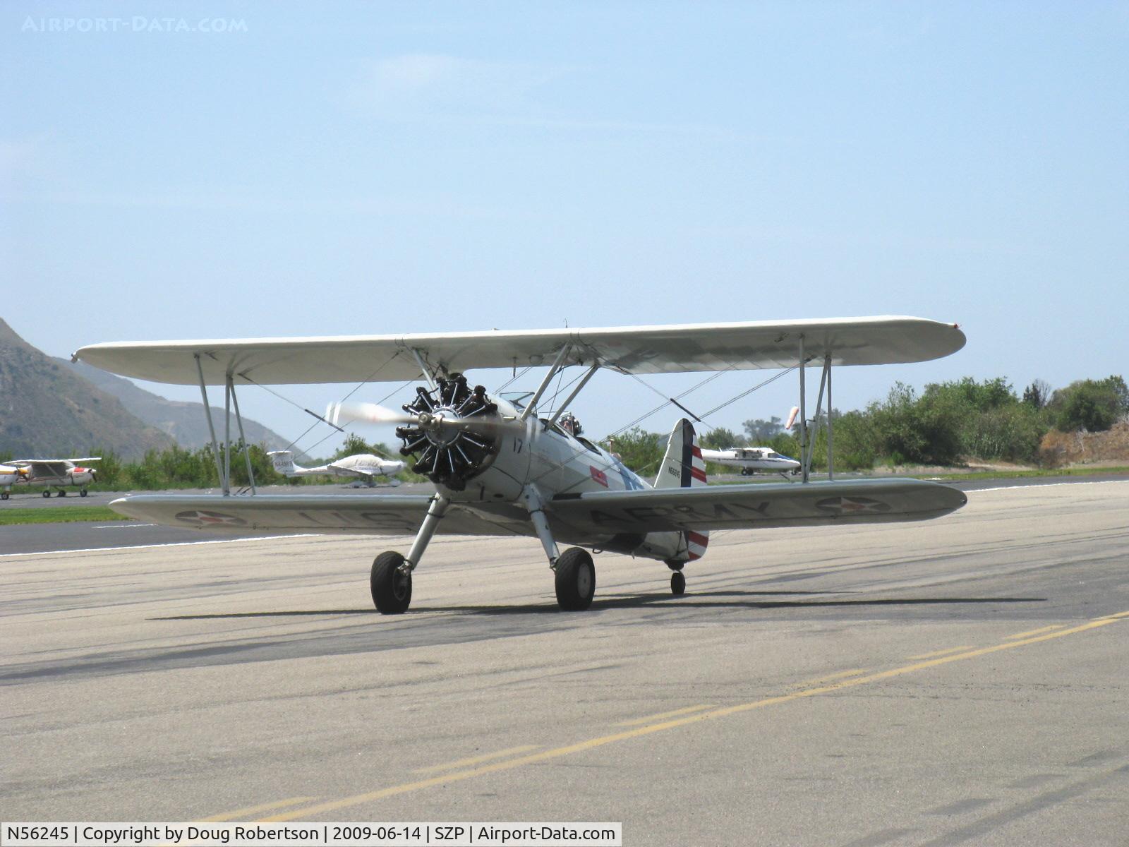 N56245, 1941 Boeing A75N1(PT17) C/N 75-4284, 1942 Boeing Stearman A75N1 (PT17), Jacobs R755-B2M 275 Hp upgrade from original 220 Hp Continental W670, taxi