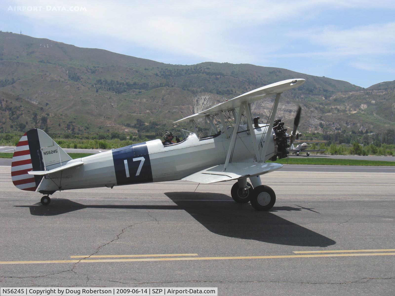 N56245, 1941 Boeing A75N1(PT17) C/N 75-4284, 1942 Boeing Stearman A75N1 (PT17), Jacobs R755-B2M 275 Hp upgrade from original 220 Hp Continental W670, taxi
