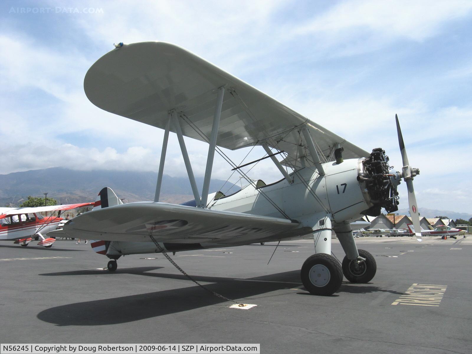 N56245, 1941 Boeing A75N1(PT17) C/N 75-4284, 1942 Boeing Stearman A75N1 (PT17), Jacobs R755-B2M 275 Hp upgrade from original 220 Hp Continental W670
