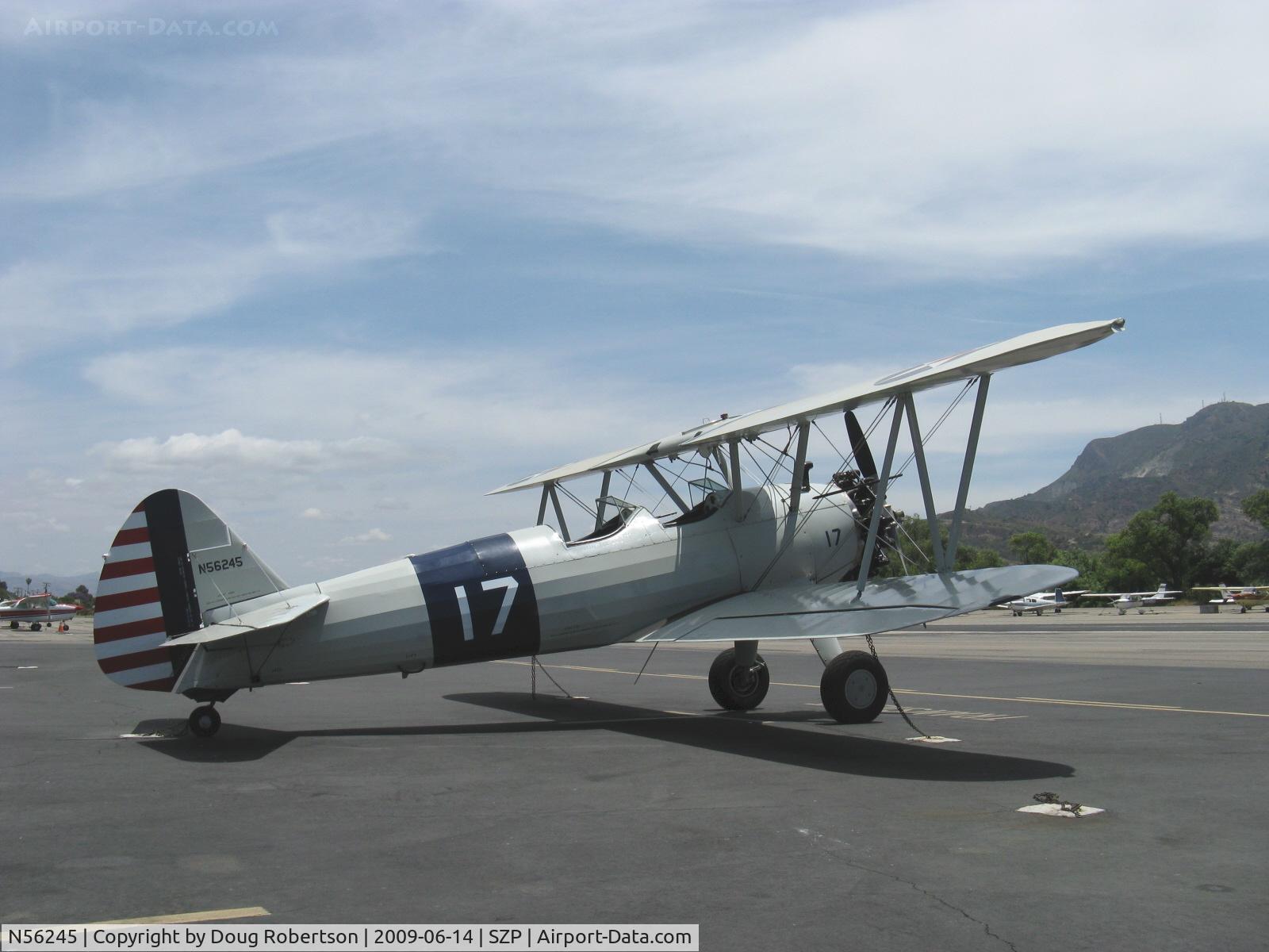 N56245, 1941 Boeing A75N1(PT17) C/N 75-4284, 1942 Boeing Stearman A75N1 (PT17), Jacobs R755-B2M 275 Hp upgrade from original 220 Hp Continental W670