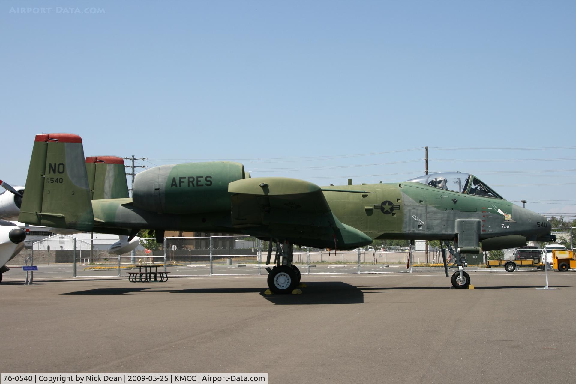 76-0540, 1976 Fairchild Republic A-10A Thunderbolt II C/N A10-0087, KMCC