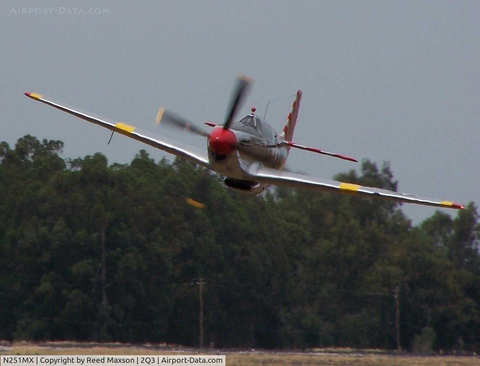 N251MX, 1943 North American P-51C-10 Mustang C/N 103-22730, Departure flyby runway 16