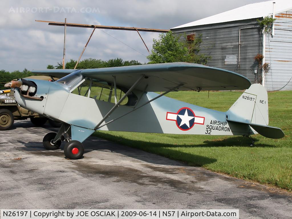 N26197, 1941 Piper J3L-65 Cub Cub C/N 7076, On display at New Garden