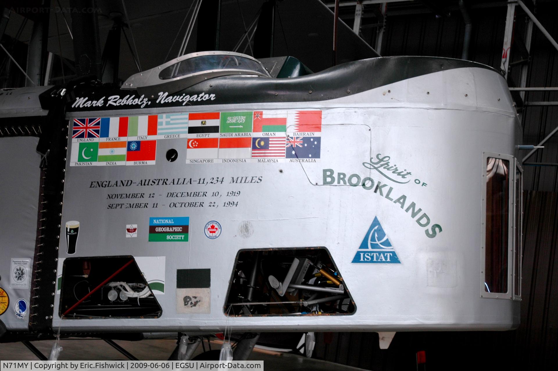 N71MY, 1994 Vickers FB-27A Vimy (replica) C/N 01, 